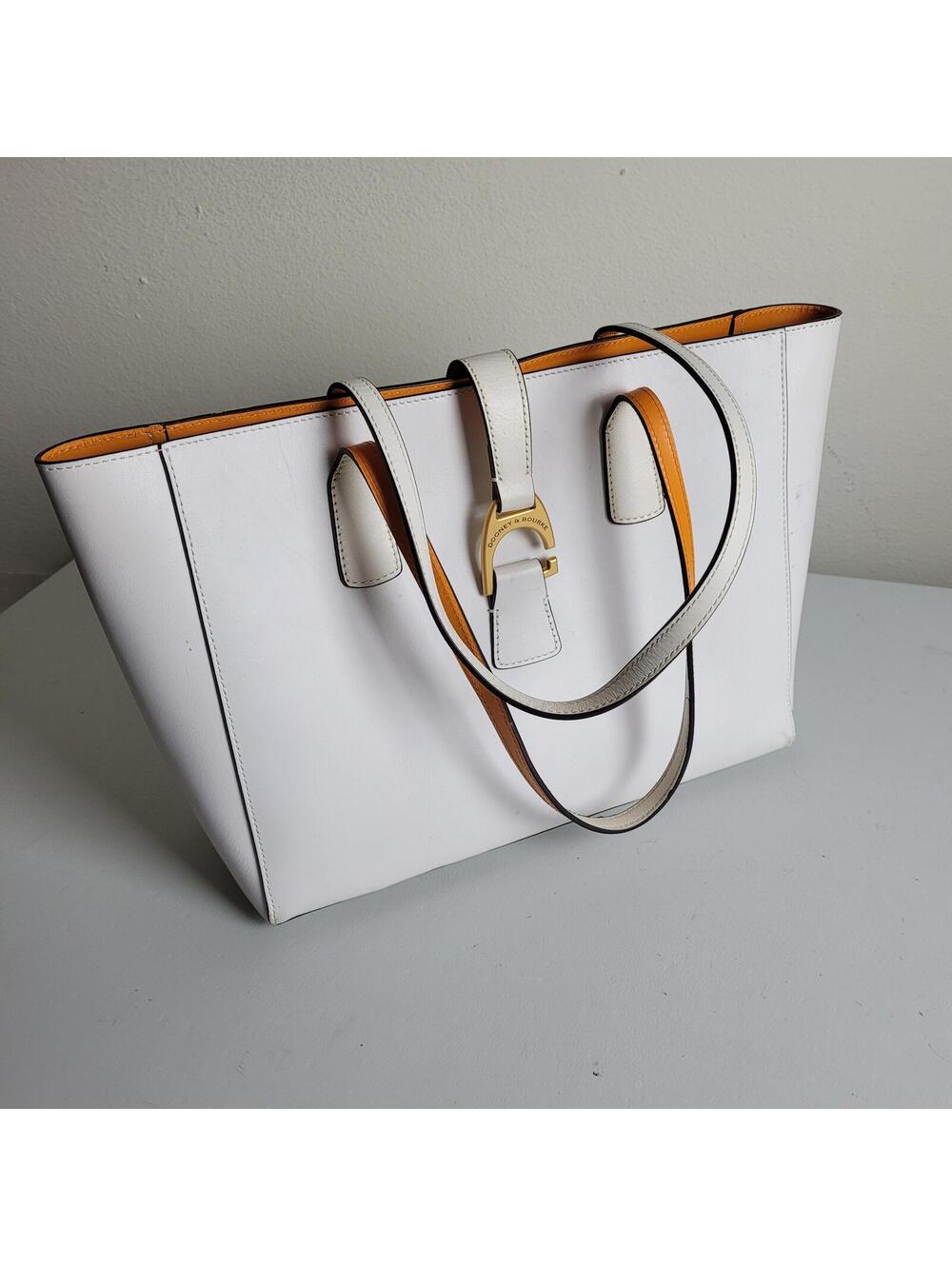 Dooney & Bourke Shannon Leather Tote White Orange